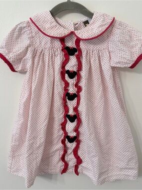Girls Disney Mickey Mouse French Threaded Polka Dot dress